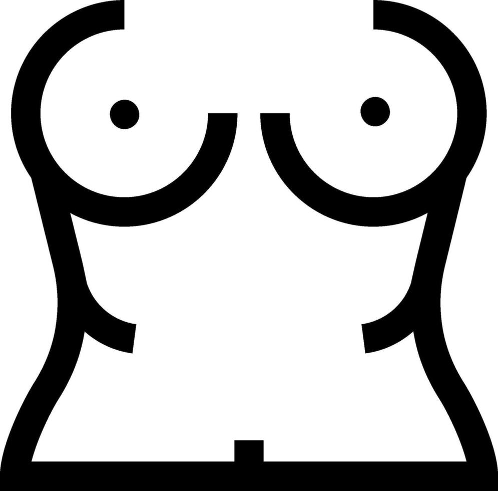 A black and white image of a woman's chest vector