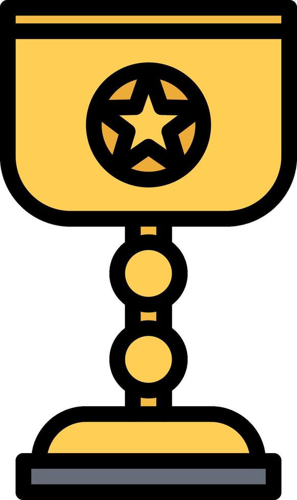 A golden trophy with a star on top vector