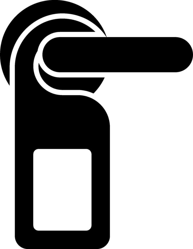 A black and white icon of a door handle vector