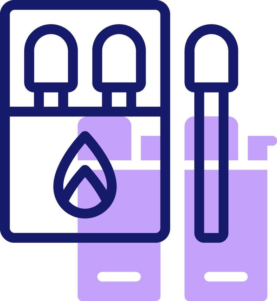 A purple and blue icon of a toothbrush and toothpaste vector