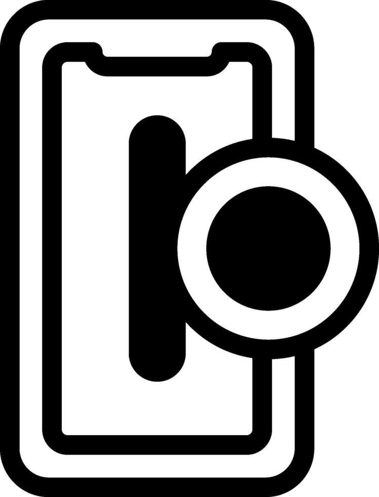 A black and white image of a phone with a camera vector