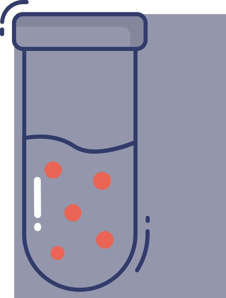 A test tube with red dots inside vector