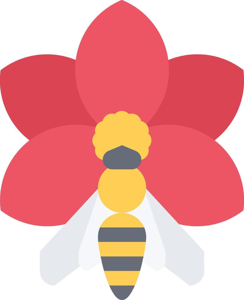 A bee with a flower on top of it vector