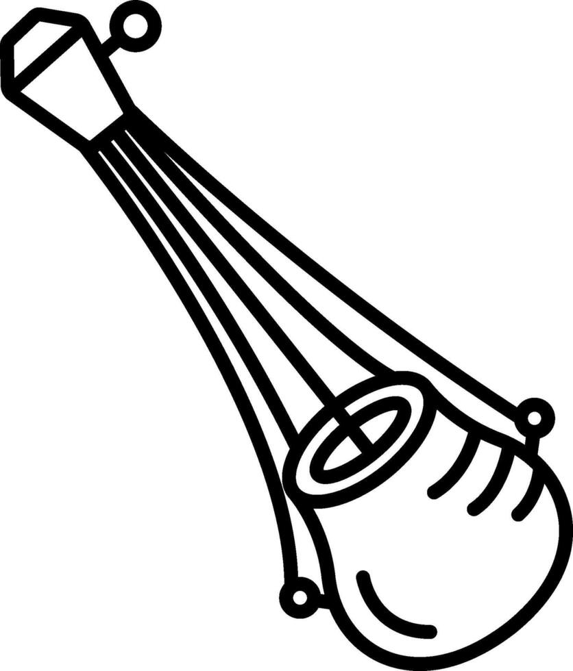 A black and white drawing of a musical instrument vector