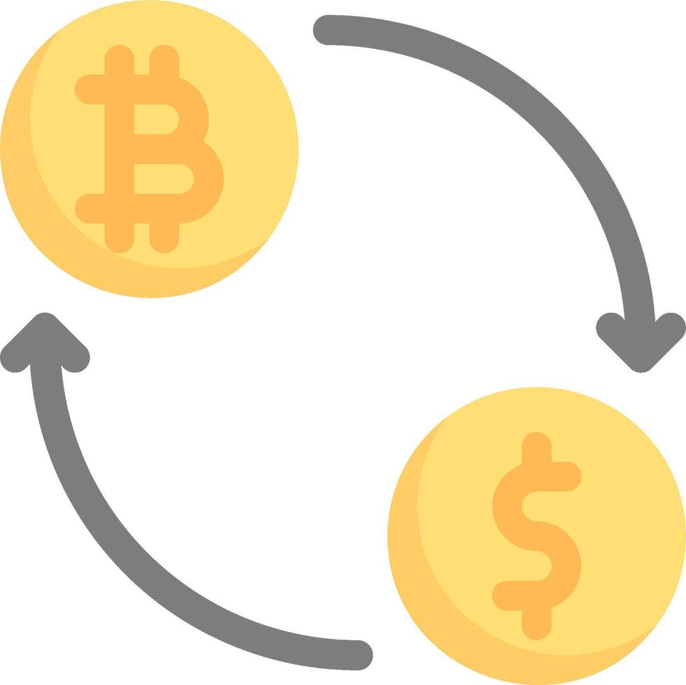 Bitcoin and dollar exchange vector