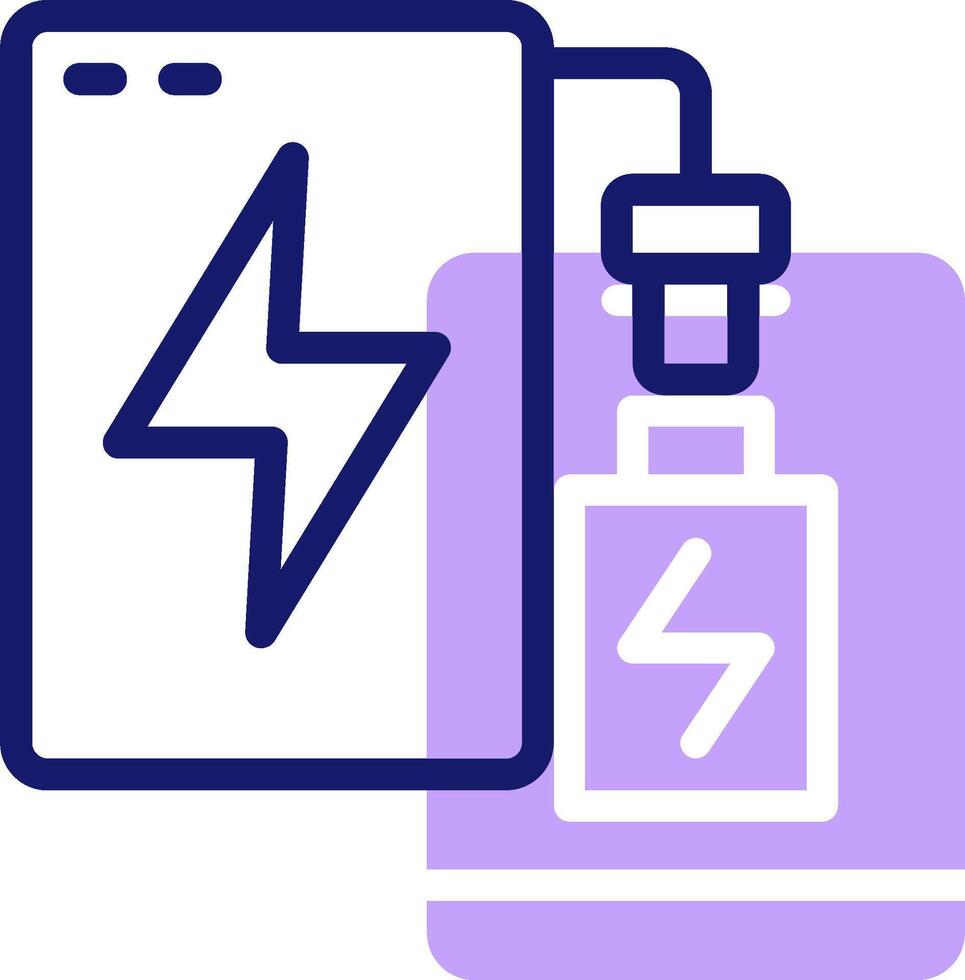 A battery charging icon with a lightning bolt vector