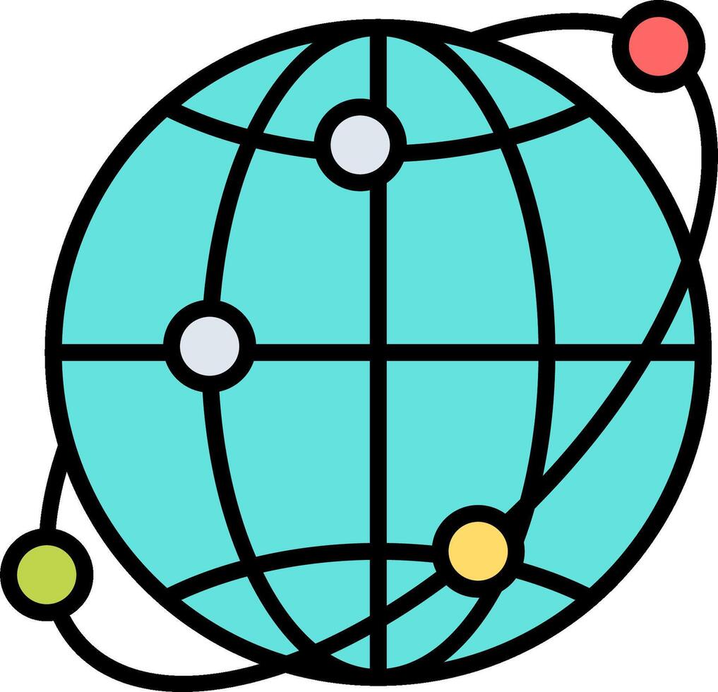 The globe with a network around it vector