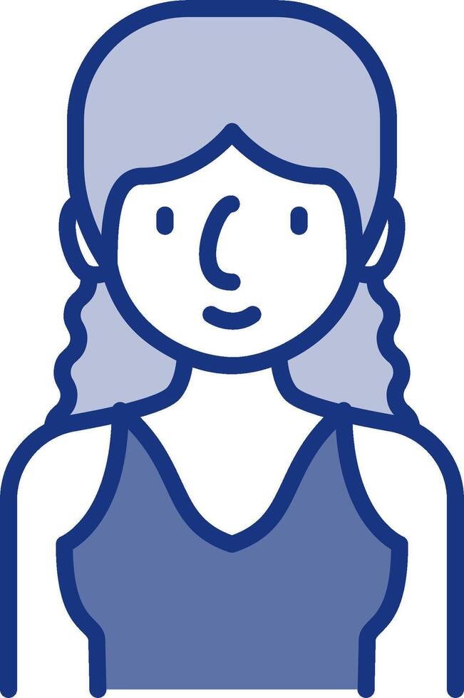A woman in a blue top with a blue background vector
