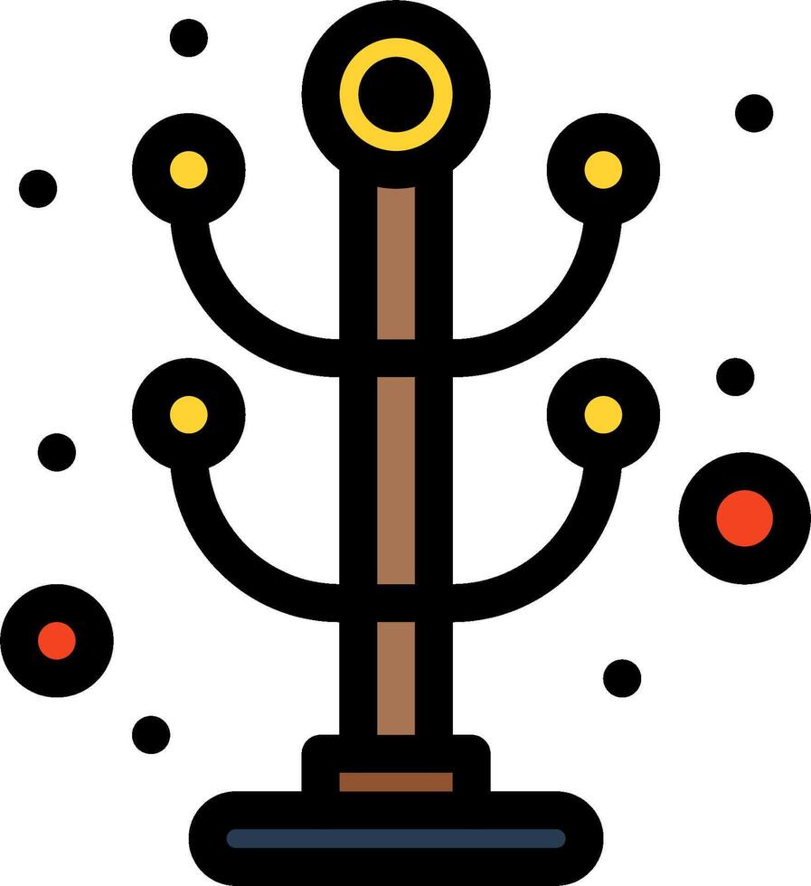 A black and yellow tree with three lights on it vector
