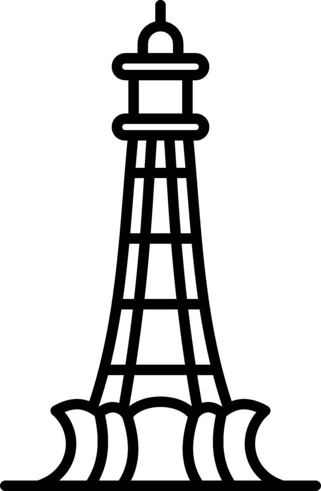 A black and white lighthouse icon vector