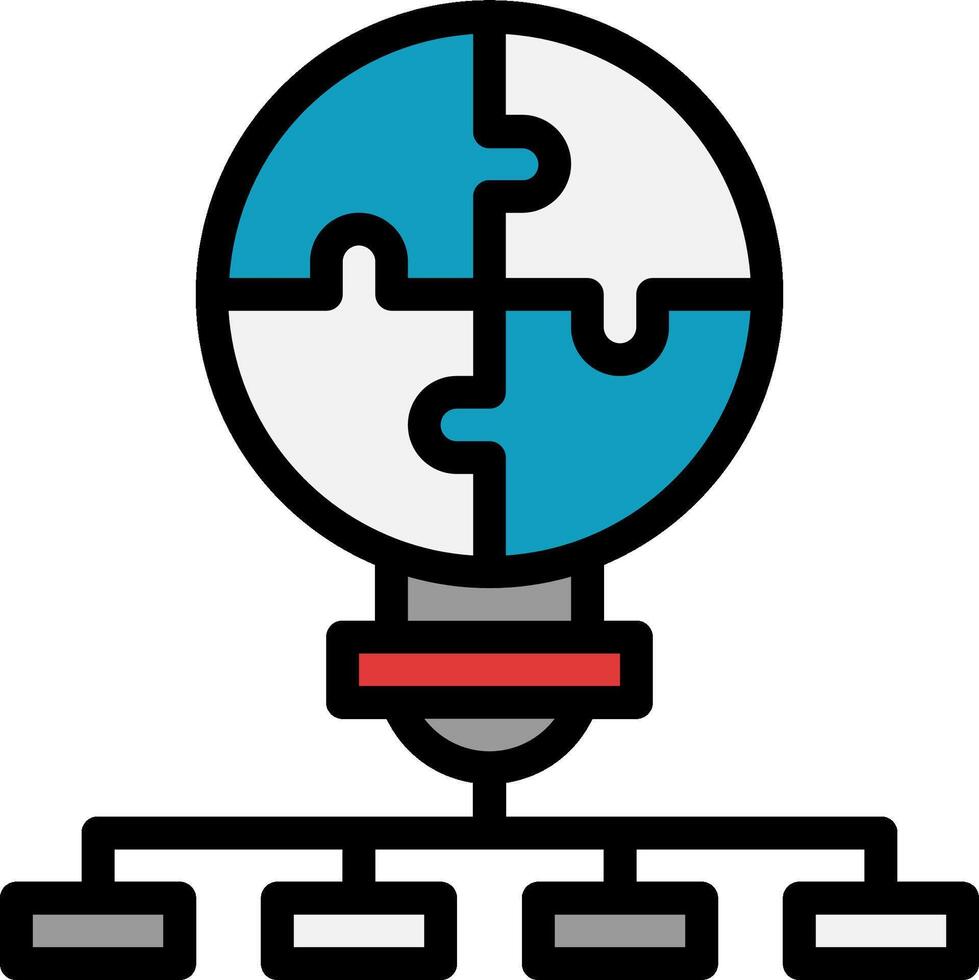 A light bulb with a puzzle piece on top vector