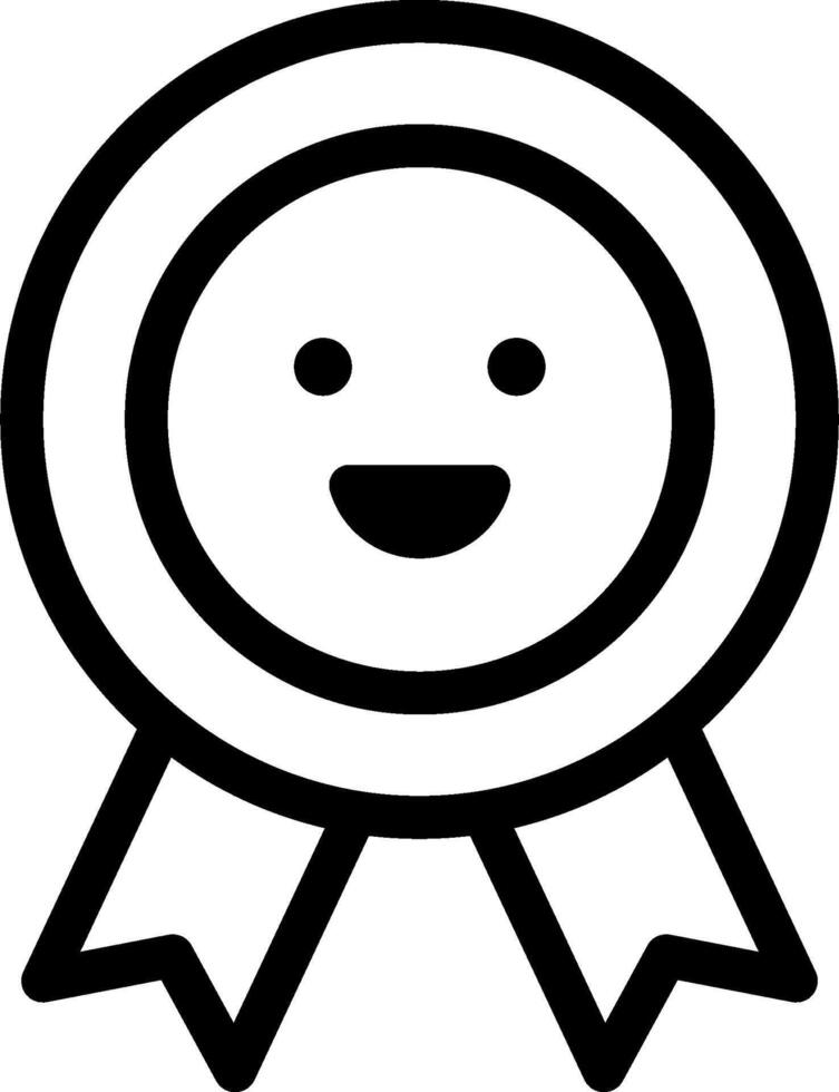 A black and white icon of a smiley face vector