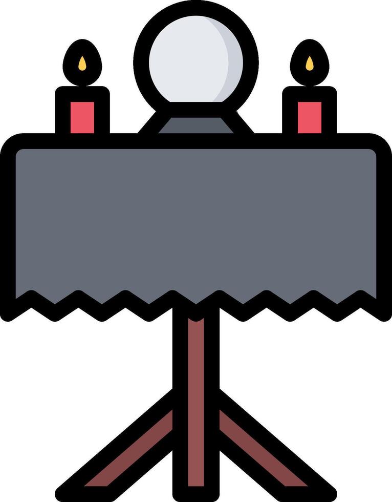 A table with candles and a crystal ball vector