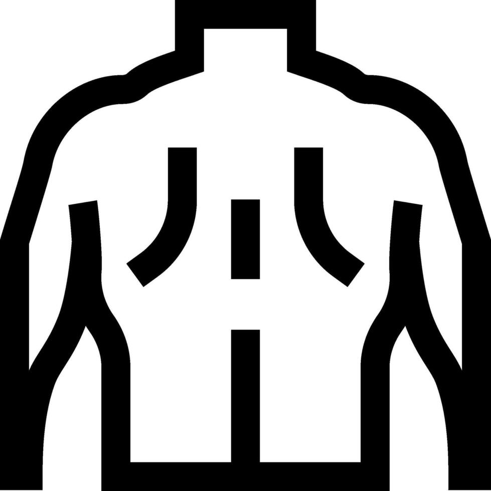 A black and white silhouette of a man's torso vector