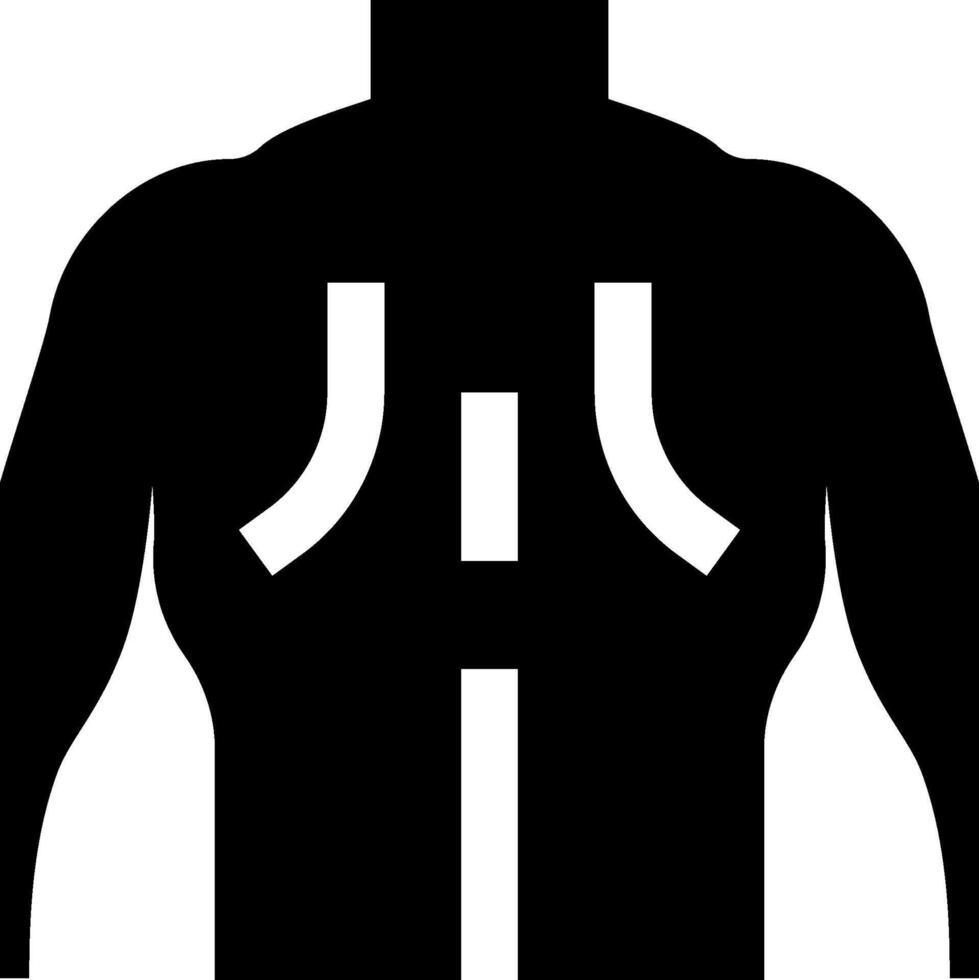 A black and white silhouette of a man's torso vector