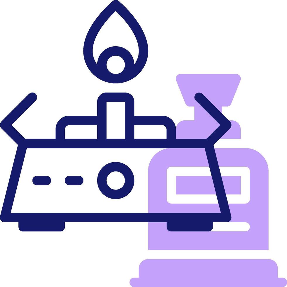 A purple and blue icon of a gas burner vector