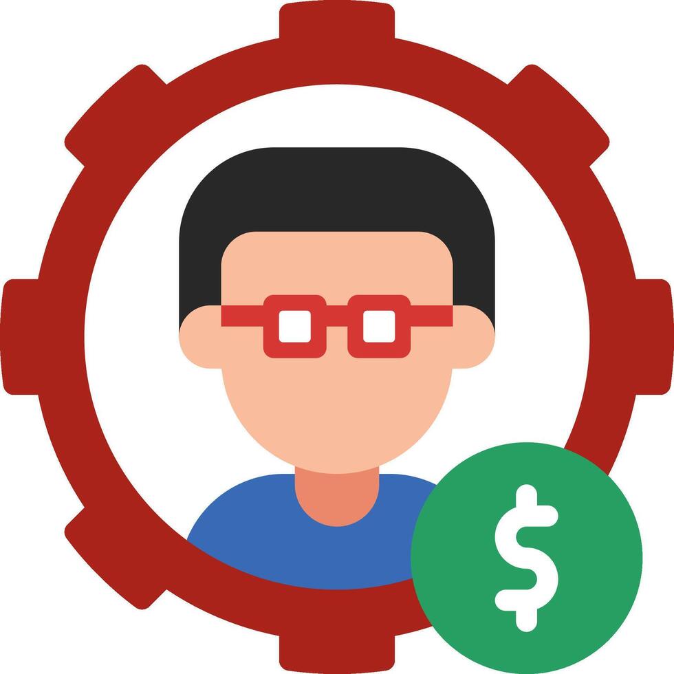 A man with glasses and a dollar sign vector