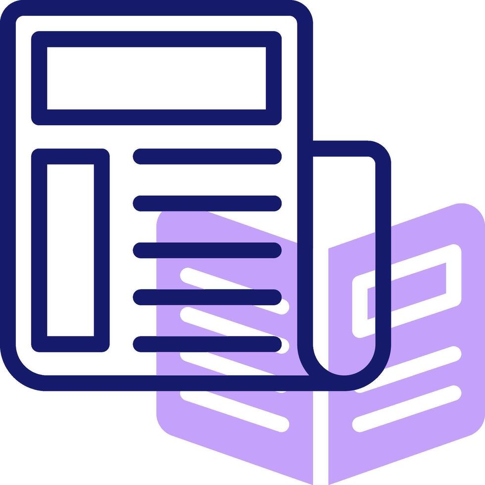 A newspaper icon with a phone and a book vector