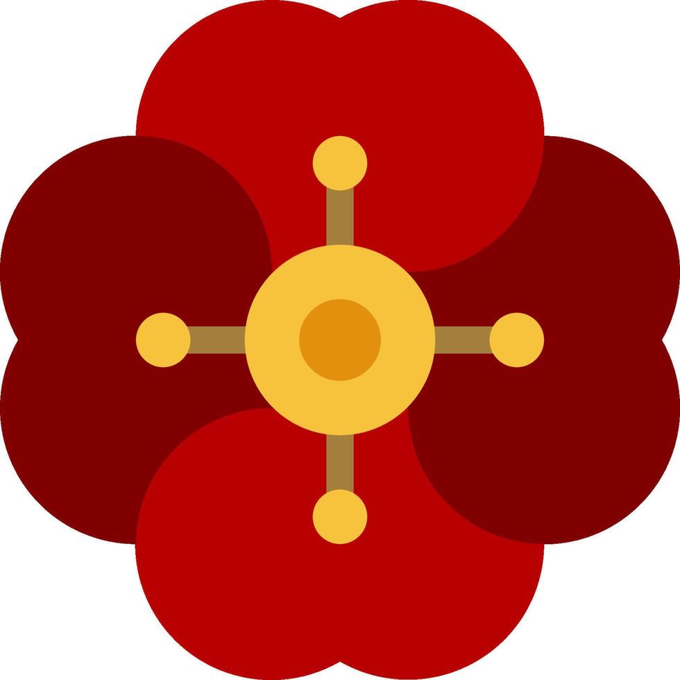 A red flower with four petals vector