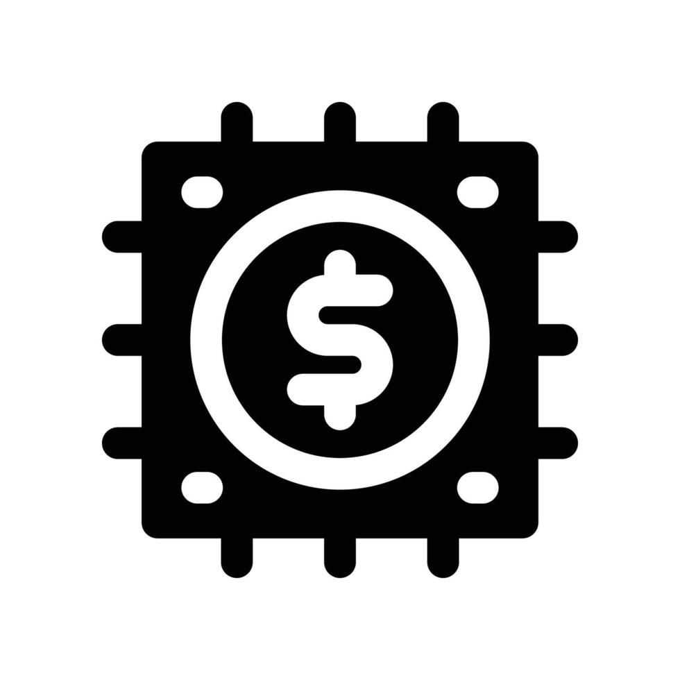 chip icon. glyph icon for your website, mobile, presentation, and logo design. vector