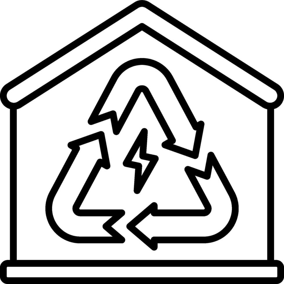 A house with recycling symbol and arrows vector