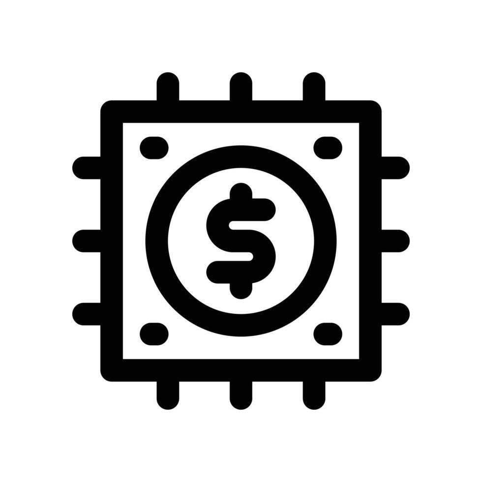 chip icon. line icon for your website, mobile, presentation, and logo design. vector