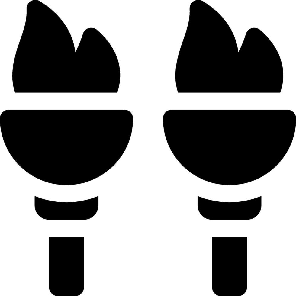 Two torches with flames on them vector