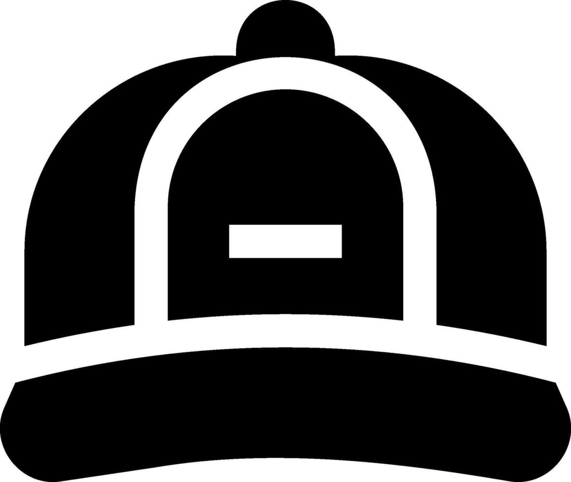 A baseball cap with a black outline vector