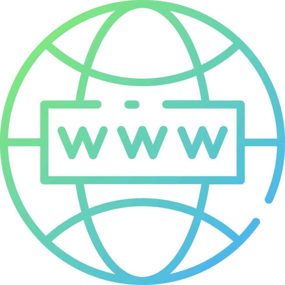 The logo for the internet is shown in a circle vector