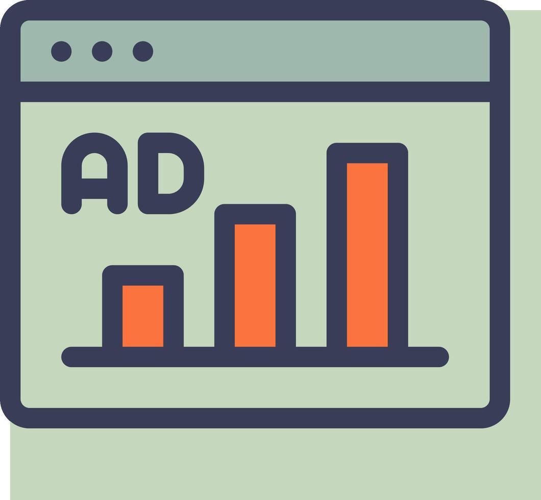 An ad on a computer screen with a bar chart vector