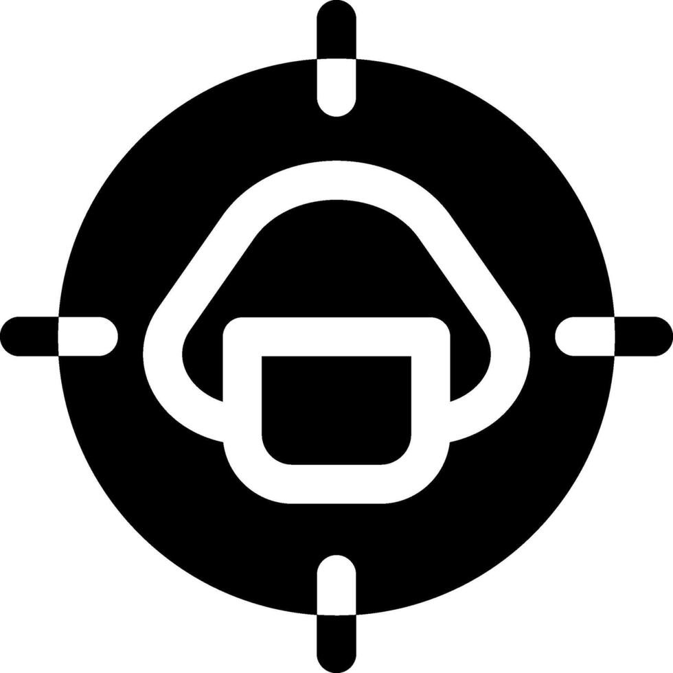 A black and white icon of a person looking at a target vector