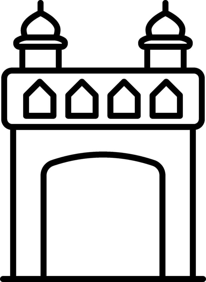 A black and white illustration of a gate vector
