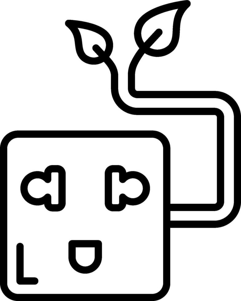 A black and white image of a plug with a plant growing out of it vector