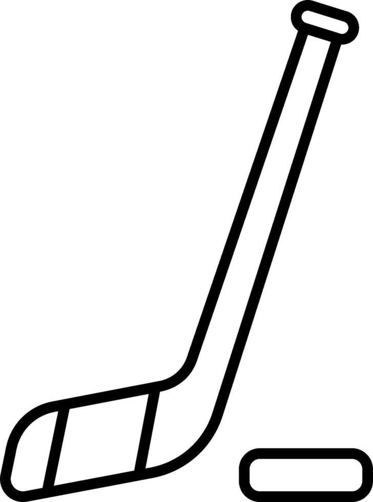 Hockey stick and puck outline clipart vector