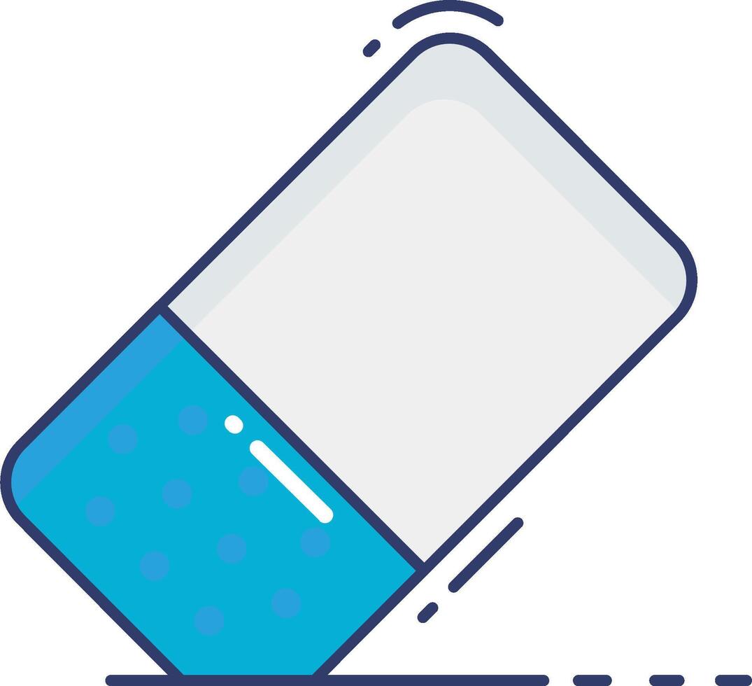 A pill with a blue and white outline vector