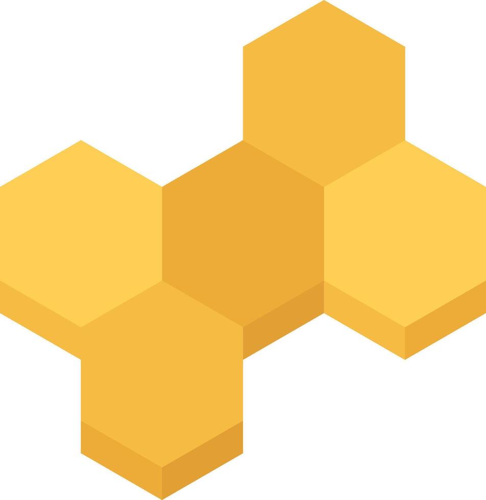 A yellow hexagon with a white background vector