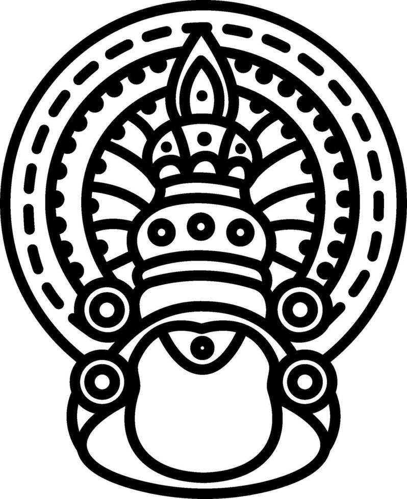 An indian style icon with a crown on top vector