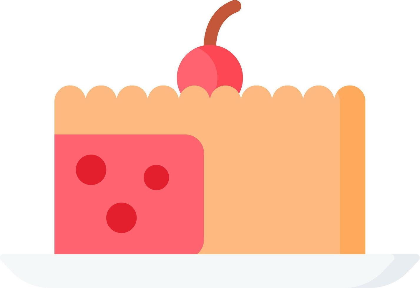 Cake icon with cherry on top vector