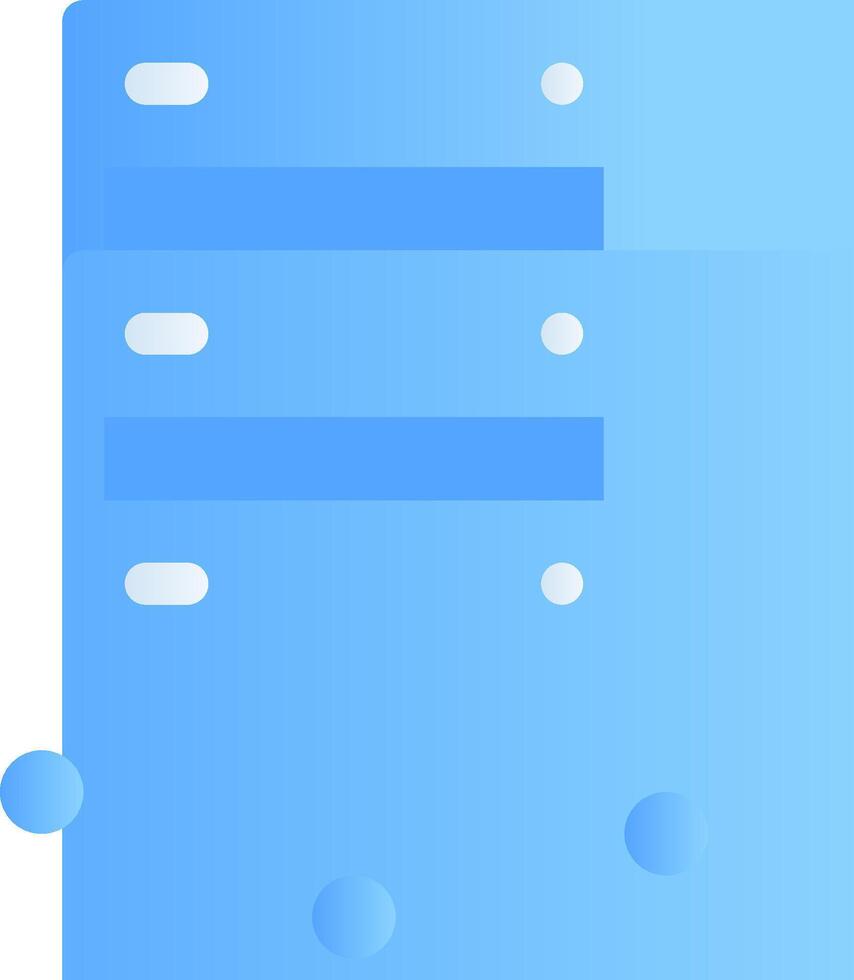 A blue server with three dots on it vector