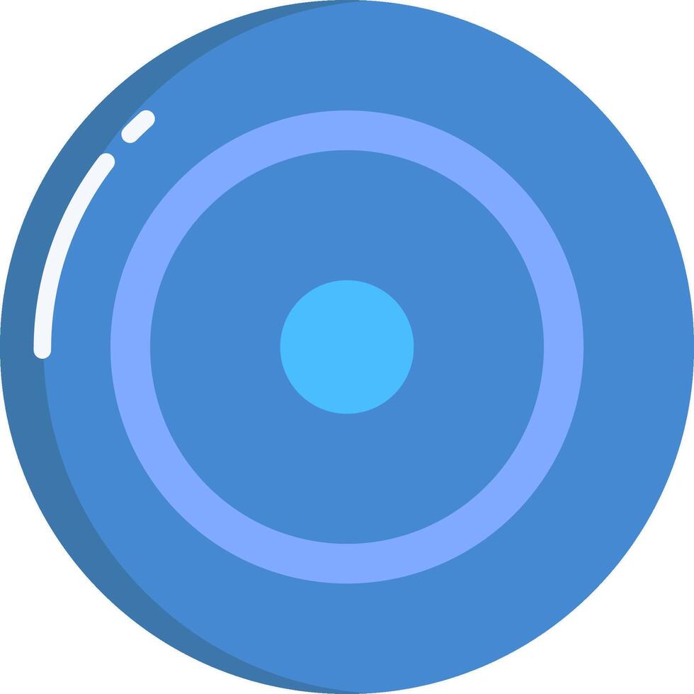 A blue disc with a hole in the center vector