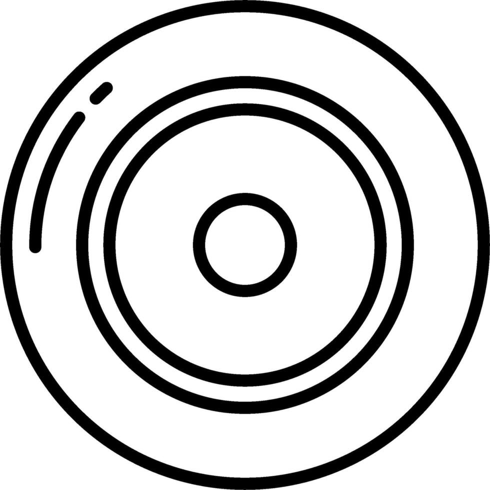 A black and white drawing of a round object vector
