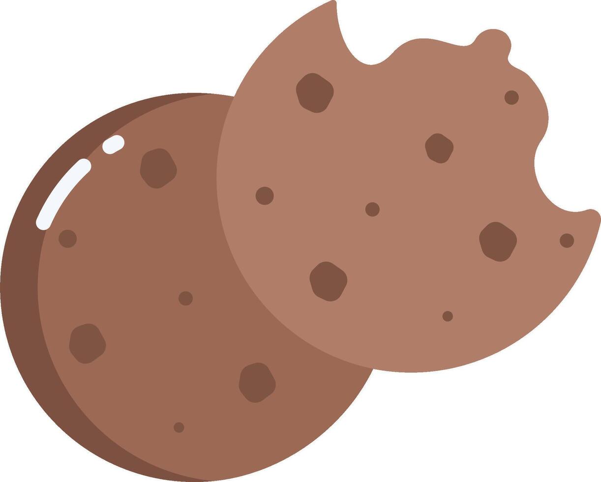A chocolate chip cookie with a bite taken out of it vector