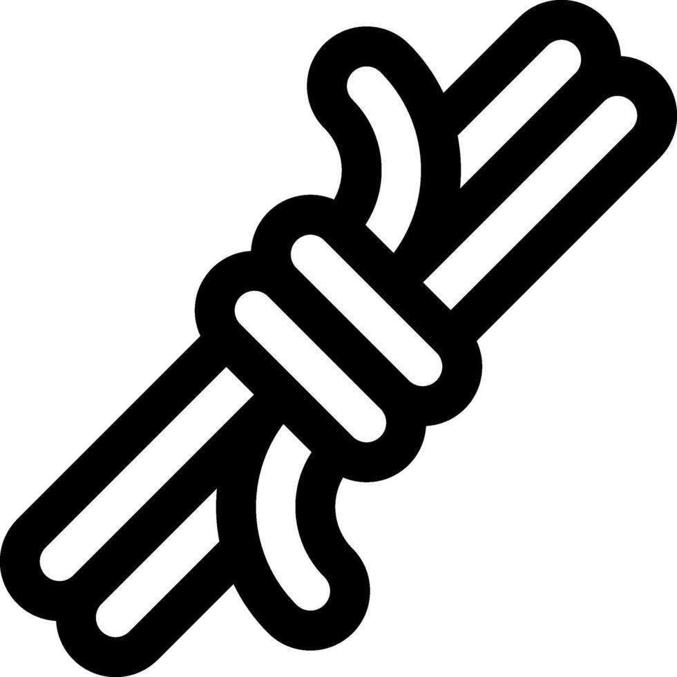 A black and white icon of a rope vector