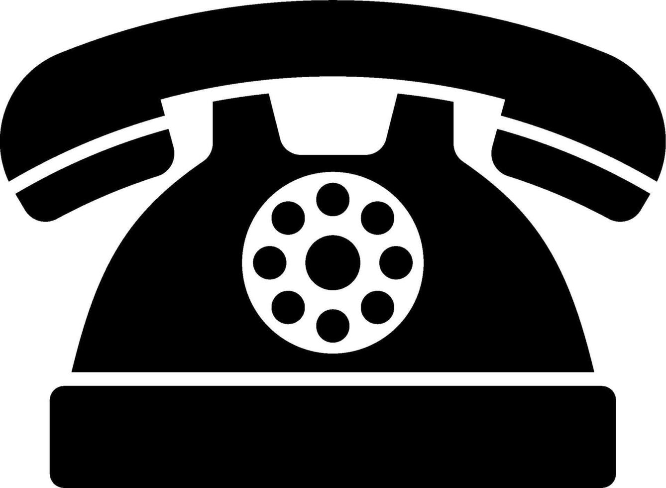 A black and white telephone icon on a white background vector