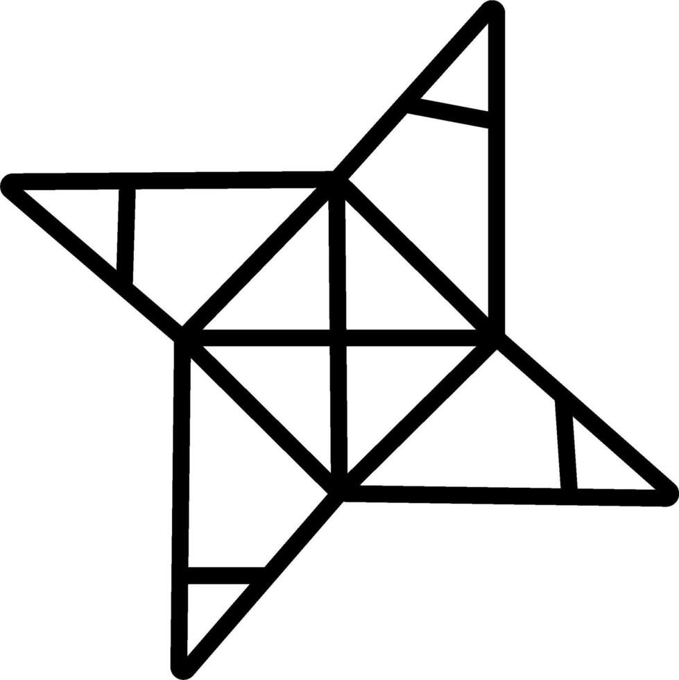A star with four lines on it vector