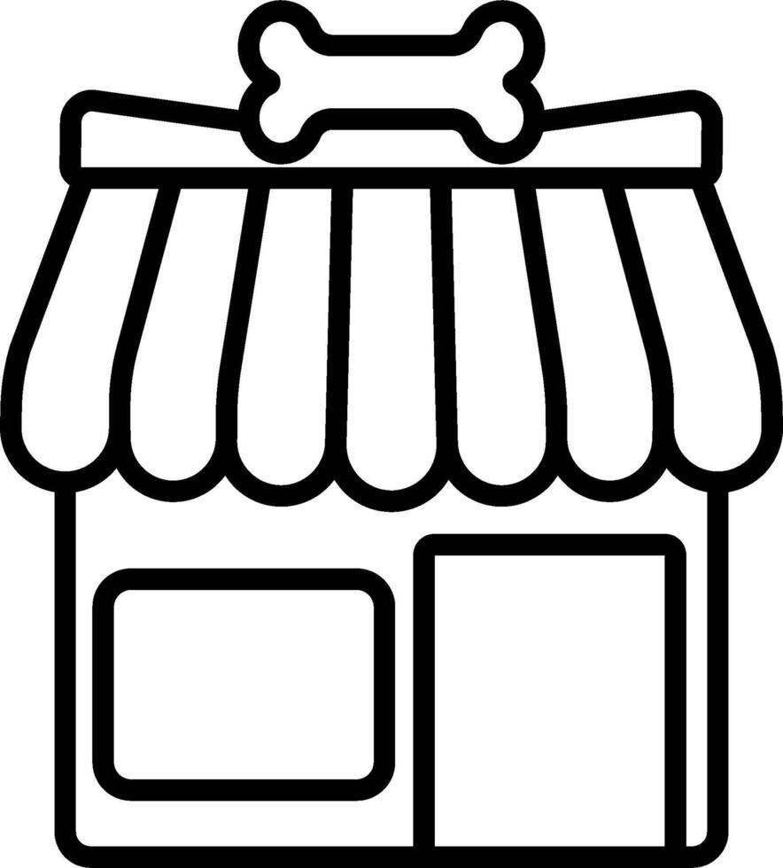 A black and white illustration of a store front vector