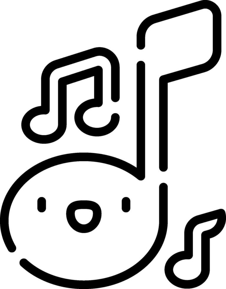 A black and white image of a music note vector