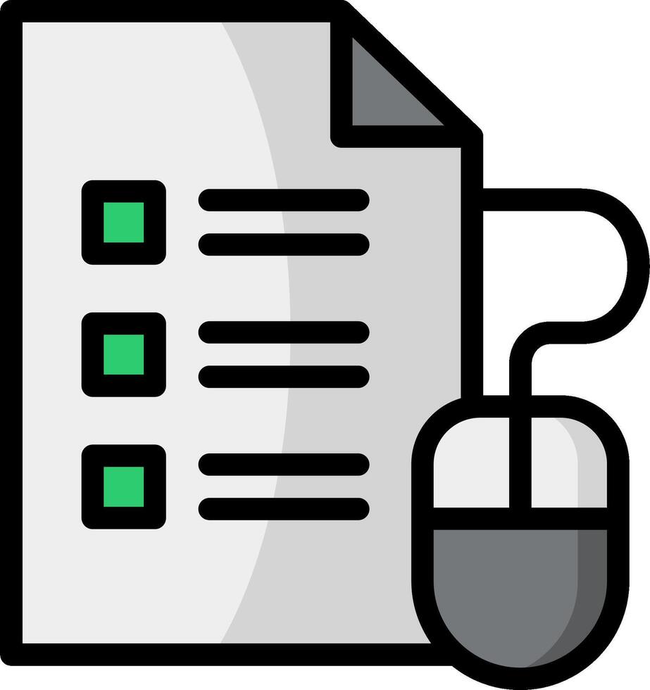 A mouse and a document with check marks vector