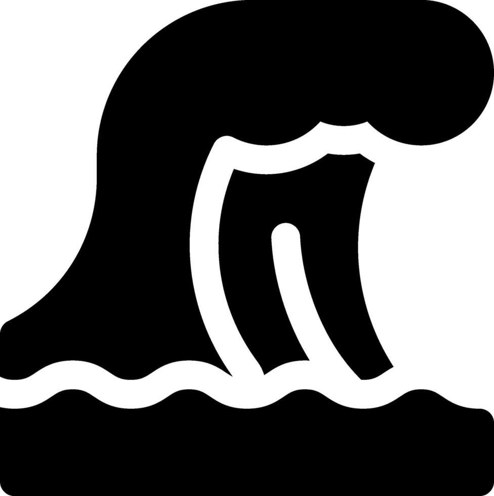 A black and white wave icon on a white background vector