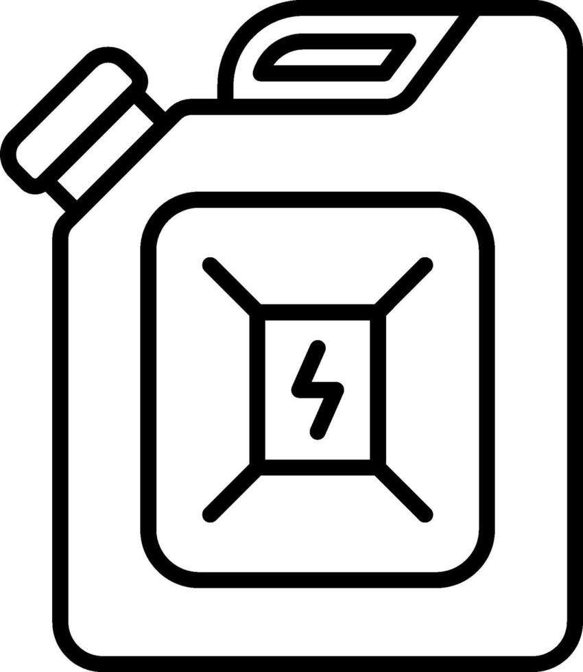 A black and white icon of a gas can vector
